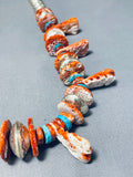 Native American One Of The Best Ever Vintage Navajo Spiny Oyster Sterling Silver Necklace-Nativo Arts