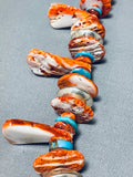 Native American One Of The Best Ever Vintage Navajo Spiny Oyster Sterling Silver Necklace-Nativo Arts