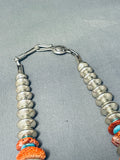 Native American One Of The Best Ever Vintage Navajo Spiny Oyster Sterling Silver Necklace-Nativo Arts