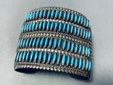 Native American One Of The Best Ever Vintage Zuni Needlepoint Turquoise Sterling Silver Bracelet-Nativo Arts