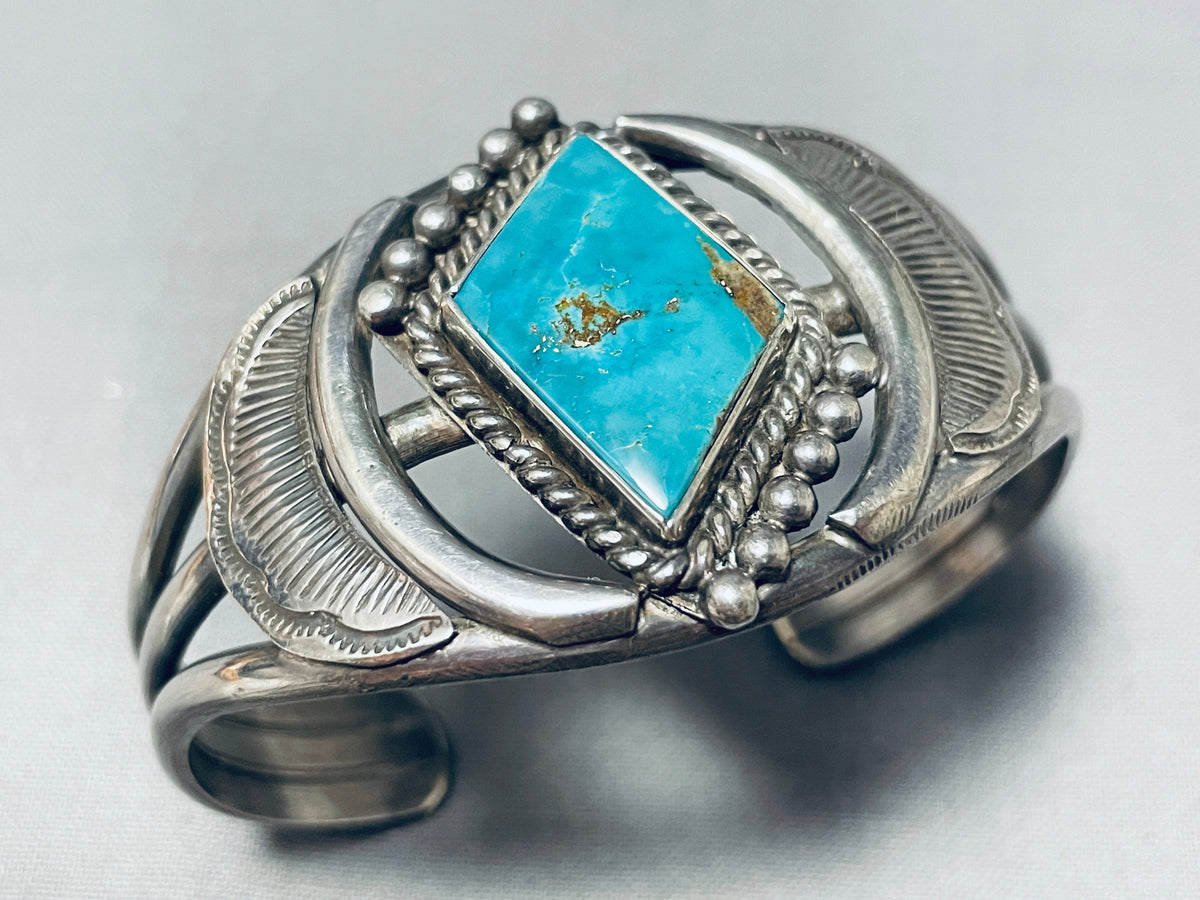 Native American One Of The Best Unique Turquoise Shape Sterling Silver ...