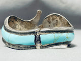 Native American One Of The Best Vintage Mexican/ Navajo Turquoise Hinge Sterling Silver Bracelet-Nativo Arts