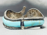 Native American One Of The Best Vintage Mexican/ Navajo Turquoise Hinge Sterling Silver Bracelet-Nativo Arts