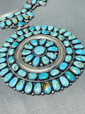 Native American One Of The Best Vintage Navajo Turquoise Sterling Silver Necklace-Nativo Arts