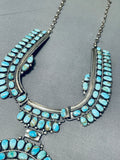 Native American One Of The Best Vintage Navajo Turquoise Sterling Silver Necklace-Nativo Arts