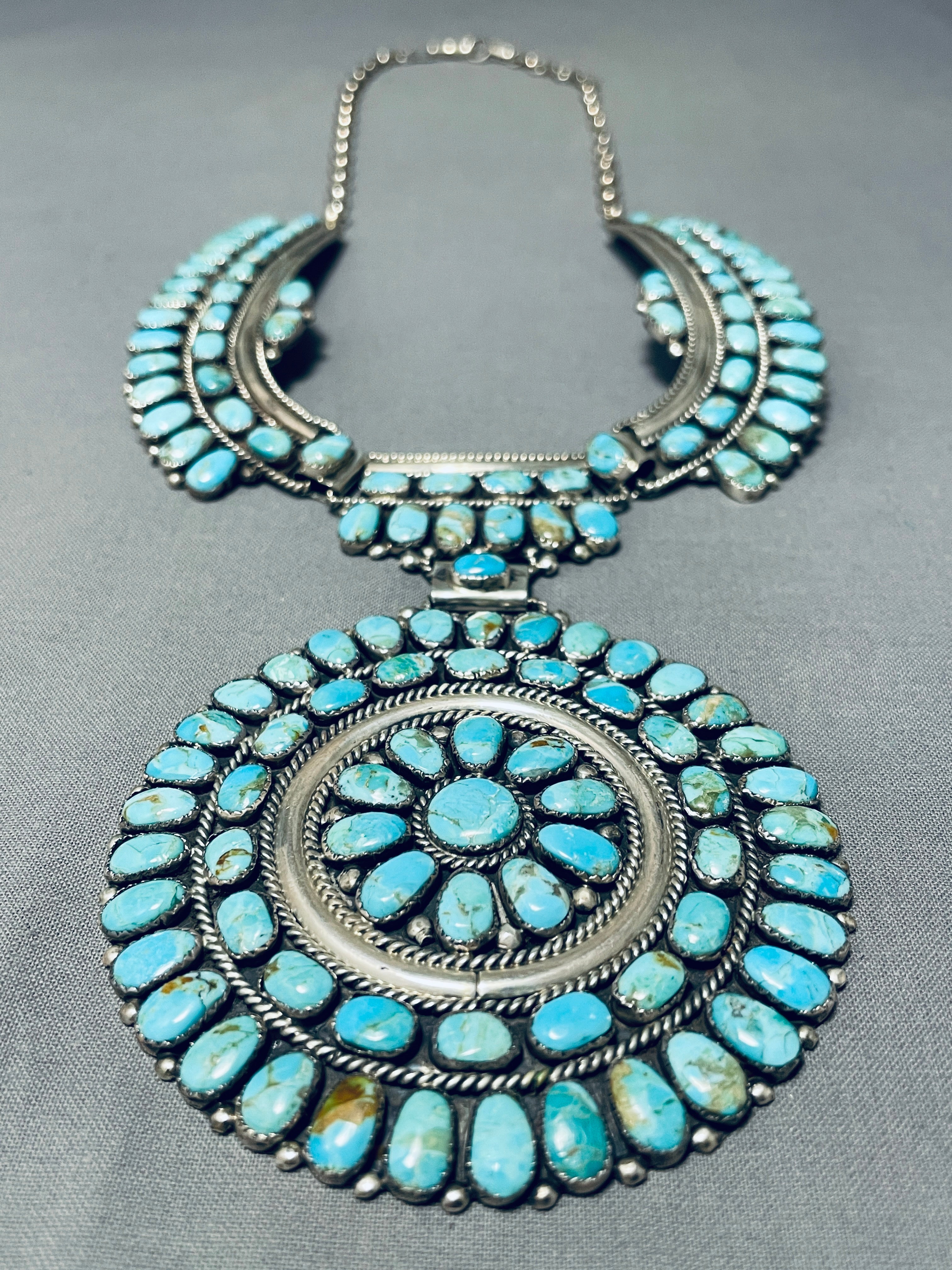 Native American One Of The Best Vintage Navajo Turquoise Sterling