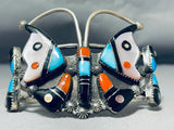 Native American One Of The Best Vintage Zuni Butterfly Turquoise Sterling Silver Bracelet-Nativo Arts