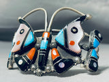Native American One Of The Best Vintage Zuni Butterfly Turquoise Sterling Silver Bracelet-Nativo Arts