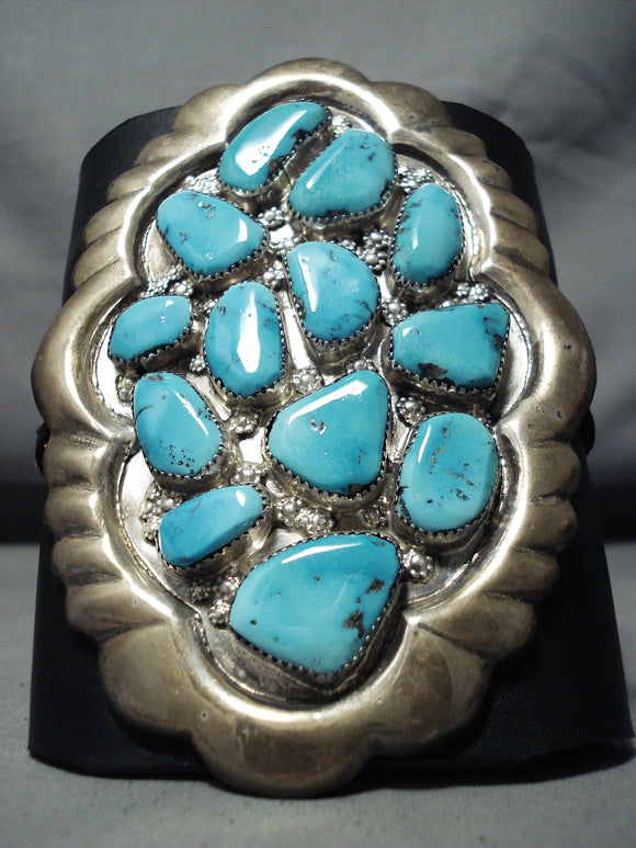 Native American One Of The Best Vintage Zuni Turquoise Sterling Silver Ketoh Bracelet-Nativo Arts