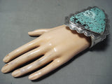 Native American One Of The Biggest Ever Santo Domingo Turquoise Sterling Silver Bracelet-Nativo Arts