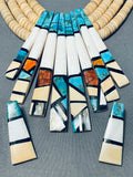 Native American One Of The Largest Santo Domingo Turquoise Inlay Necklace Ever-Nativo Arts