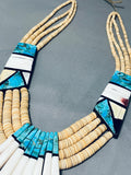 Native American One Of The Largest Santo Domingo Turquoise Inlay Necklace Ever-Nativo Arts