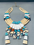 Native American One Of The Largest Santo Domingo Turquoise Inlay Necklace Ever-Nativo Arts