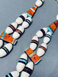 Native American One Of The Most Unique Ever Vintage Santo Domingo Inlay Sterling Silver Necklace-Nativo Arts