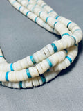 Native American One Of The Most Unique Vintage Santo Domingo Turquoise Necklace-Nativo Arts