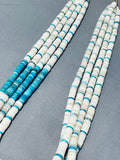 Native American One Of The Most Unique Vintage Santo Domingo Turquoise Necklace-Nativo Arts