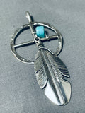 Native American Outstanding Ben Begaye (d.) Old Kingman Sterling Silver Pendant-Nativo Arts