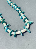 Native American Outstanding Vintage Santo Domingo Turquoise Slab Shell Cord Necklace-Nativo Arts