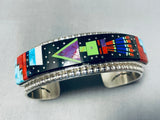 Native American Over The Top Intricacy Navcajo Turquoise Gaspeite Sterling Silver Bracelet-Nativo Arts