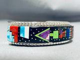 Native American Over The Top Intricacy Navcajo Turquoise Gaspeite Sterling Silver Bracelet-Nativo Arts