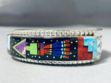 Native American Over The Top Intricacy Navcajo Turquoise Gaspeite Sterling Silver Bracelet-Nativo Arts