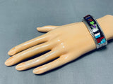 Native American Over The Top Intricacy Navcajo Turquoise Gaspeite Sterling Silver Bracelet-Nativo Arts