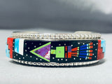Native American Over The Top Intricacy Navcajo Turquoise Gaspeite Sterling Silver Bracelet-Nativo Arts