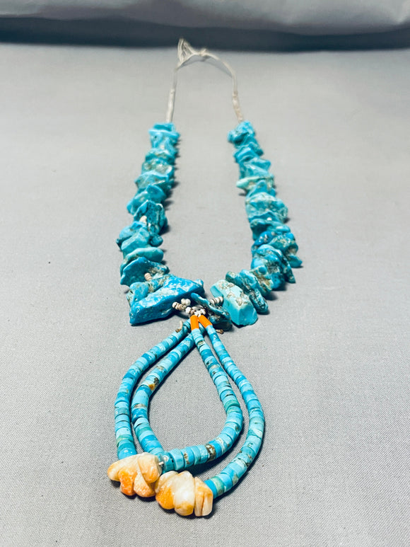 Native American Rare Gilbert Turquoise Vintage Santo Domingo Jacla Heishi Necklace Old-Nativo Arts