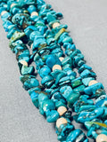 Native American Rare Hand Wrought Tubules Sterling Silver Vintage Turquoise Necklace-Nativo Arts