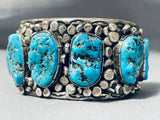 Native American Russ Mccullough Vintage Navajo 164 Gram Turquoise Sterling Silver Bracelet-Nativo Arts