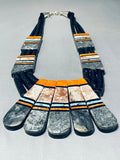 Native American Showstopper Santo Domingo Turquoise Inlay Sterling Silver Necklace-Nativo Arts