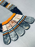 Native American Showstopper Santo Domingo Turquoise Inlay Sterling Silver Necklace-Nativo Arts