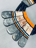 Native American Showstopper Santo Domingo Turquoise Inlay Sterling Silver Necklace-Nativo Arts