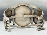 Native American Signed Vintage Navajo Turquoise Kachina Sterling Silver Leaf Bracelet-Nativo Arts