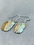 Native American Special Santo Domingo #8 Turquoise Mine Sterling Silver Earrings-Nativo Arts