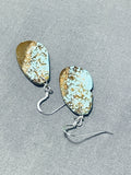 Native American Special Santo Domingo #8 Turquoise Mine Sterling Silver Earrings-Nativo Arts