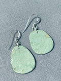 Native American Special Santo Domingo Royston Turquoise Sterling Silver Earrings-Nativo Arts