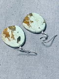 Native American Special Santo Domingo Royston Turquoise Sterling Silver Earrings-Nativo Arts