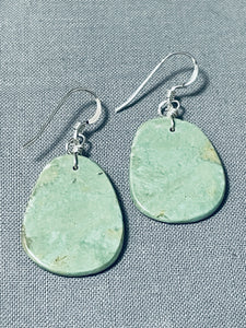 Native American Special Santo Domingo Royston Turquoise Sterling Silver Earrings-Nativo Arts