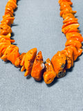 Native American Stunning Santo Domingo Chunky Coral Sterling Silver Necklace-Nativo Arts