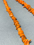 Native American Stunning Santo Domingo Chunky Coral Sterling Silver Necklace-Nativo Arts