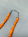 Native American Stunning Santo Domingo Chunky Coral Sterling Silver Necklace-Nativo Arts