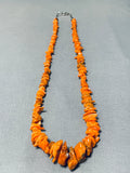 Native American Stunning Santo Domingo Chunky Coral Sterling Silver Necklace-Nativo Arts