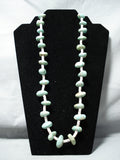 Native American Stunning Santo Domingo Royston Turquoise White Shell Necklace-Nativo Arts