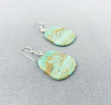 Native American Superb Santo Domingo Royston Turquoise Sterling Silver Earrings-Nativo Arts