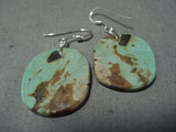 Native American Superb Santo Domingo Royston Turquoise Sterling Silver Earrings-Nativo Arts