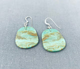 Native American Superb Santo Domingo Royston Turquoise Sterling Silver Earrings-Nativo Arts