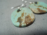 Native American Superb Santo Domingo Royston Turquoise Sterling Silver Earrings-Nativo Arts