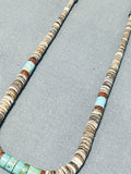 Native American Superb Vintage Santo Domingo Turquoise Pipestone Sterling Silver Necklace-Nativo Arts