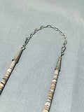 Native American Superb Vintage Santo Domingo Turquoise Pipestone Sterling Silver Necklace-Nativo Arts
